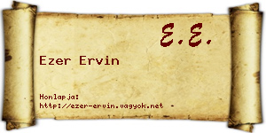 Ezer Ervin névjegykártya