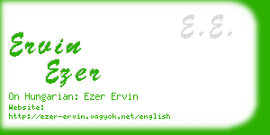 ervin ezer business card